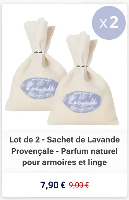 Lot de 2 sachets de lavande provençale